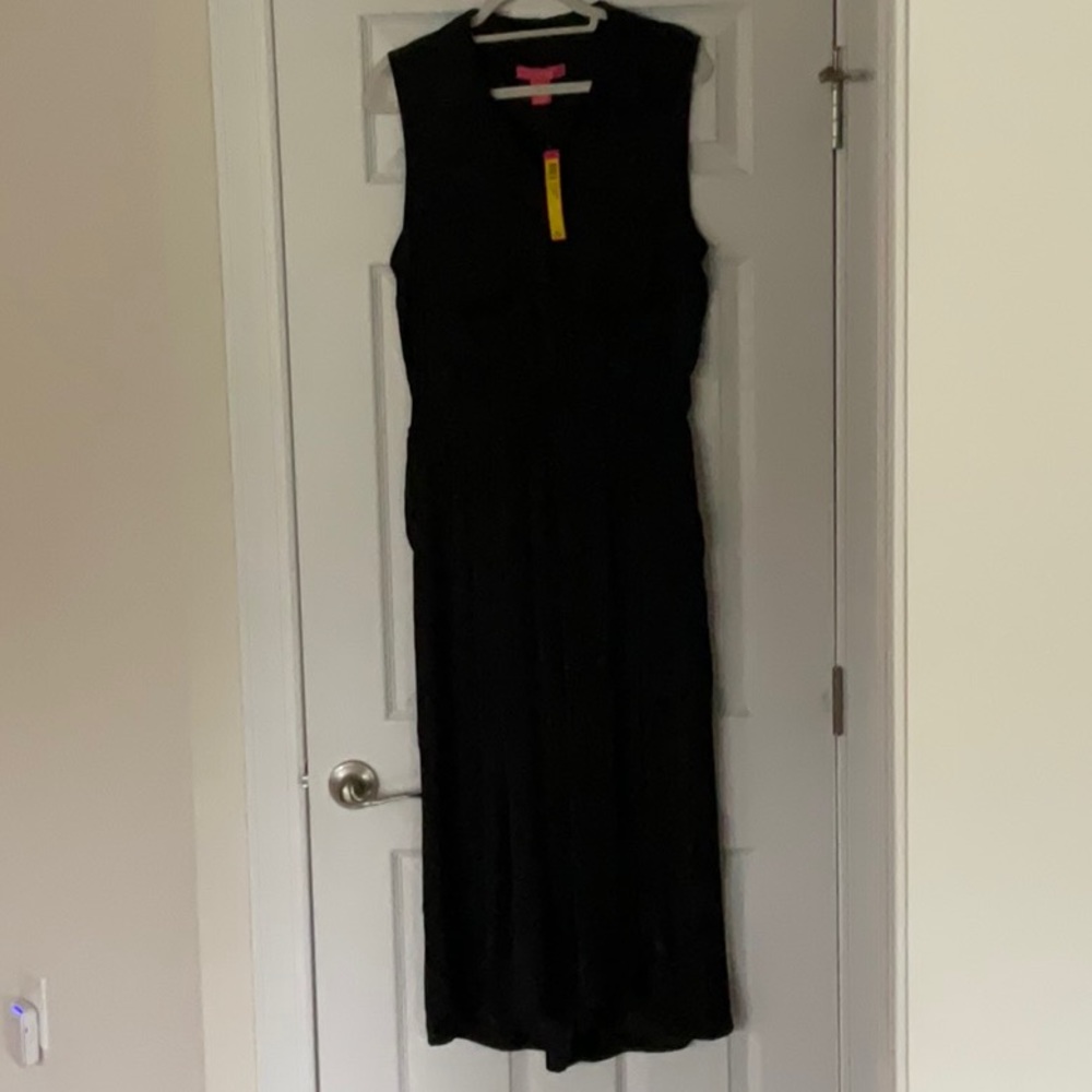 Catherine Malandrino Black - Button- Cropped Leg Jumpsuit